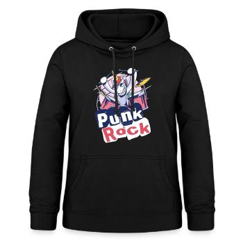Punkrock Musik Punker Punkrock Irokesenschnitt - Frauen Hoodie - Schwarz - Vorne - AI Model Female 172 light (172cm)