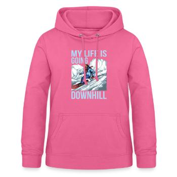 Ski My Life Is Going Downhill Snow Skiing - Frauen Hoodie - Pink - Vorne - AI Model Female 172 light (172cm)