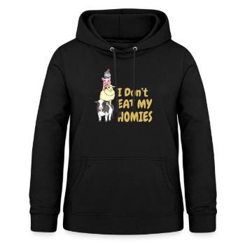 Je ne mange pas mes amis Bien-être animal Végétalien - Sweat à capuche Femme - noir - Devant - AI Model Female 172 light (172cm)