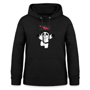 Karate Panda - Karate Japanische Kampfsportarten - Frauen Hoodie - Schwarz - Vorne - AI Model Female 172 light (172cm)
