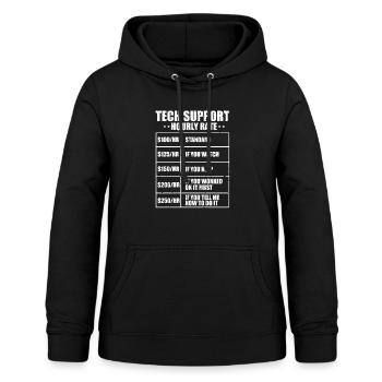 Humorous Techies Supports Mockery Fees Introverts - Women's Hoodie - black - Front - AI Model Female 172 light (172cm)