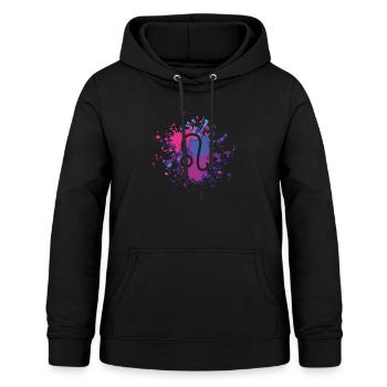 Éclaboussure de couleur du symbole du Lion du zodiaque - Sweat à capuche Femme - noir - Devant - AI Model Female 172 light (172cm)