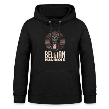 Vintage Belgian Malinois Enthusiasts Doggy - Women's Hoodie - black - Front - AI Model Female 172 light (172cm)