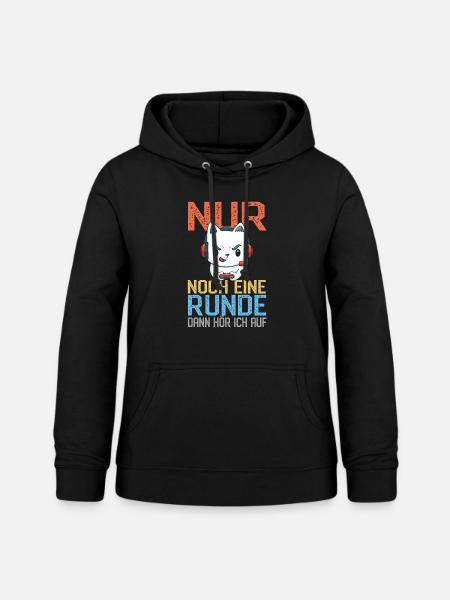 Lustiger Gaming Katze - Gamer Computerspiele - Frauen Hoodie - Schwarz