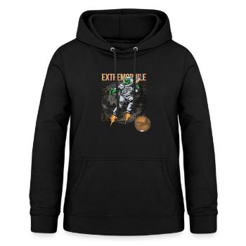 Space Explorer Alien Grafikdesign - Frauen Hoodie - Schwarz - Vorne - AI Model Female 172 light (172cm)