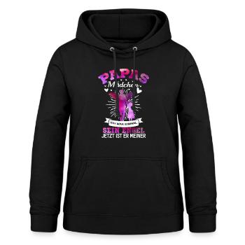 Papas Mädchen Ich War Einmal Sein Engel Jetzt Ist - Frauen Hoodie - Schwarz - Vorne - AI Model Female 172 light (172cm)