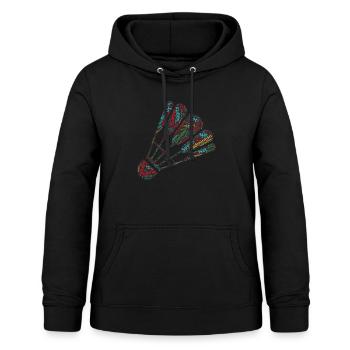 Badminton Federball Spieler - Frauen Hoodie - Schwarz - Vorne - AI Model Female 172 light (172cm)