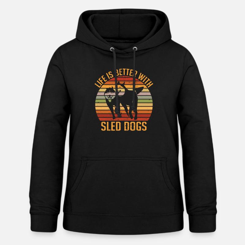 Alaska Mushing Dog Mushers Huskies - Sweat à capuche Femme - noir