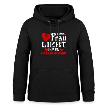 Diese Frau Liebt Ihren Feuerwehrmann Freiwillige - Frauen Hoodie - Schwarz - Vorne - AI Model Female 172 light (172cm)