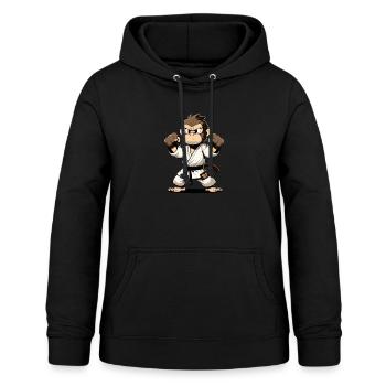 Anime Monkey In Judo Gi - Japanese Martial Arts - Frauen Hoodie - Schwarz - Vorne - AI Model Female 172 light (172cm)