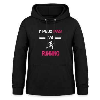 Je peux pas j'ai running femme humour - Sweat à capuche Femme - noir - Devant - AI Model Female 172 light (172cm)