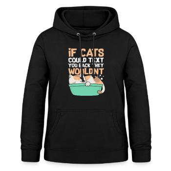 Lustige Katzen SMS Haustier Sarkastische Spott - Frauen Hoodie - Schwarz - Vorne - AI Model Female 172 light (172cm)