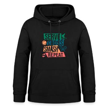 Tennis Art Serve Cross Match Repeat Gift Idea - Women's Hoodie - black - Front - AI Model Female 172 light (172cm)