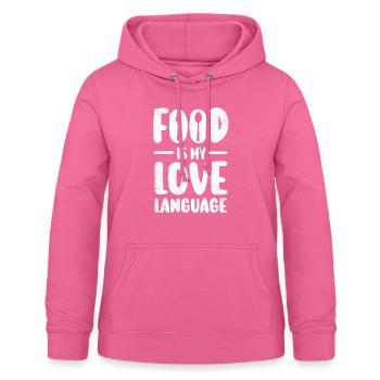 La nourriture est ma langue d’amour - Sweat à capuche Femme - rose - Devant - AI Model Female 172 light (172cm)
