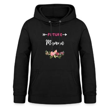 annonce grossesse cadeau Future maman - Sweat à capuche Femme - noir - Devant - AI Model Female 172 light (172cm)