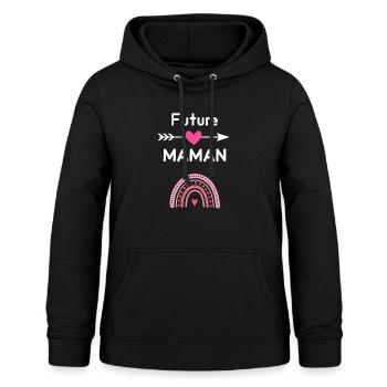 Future maman cadeau annonce grossesse mère - Sweat à capuche Femme - noir - Devant - AI Model Female 172 light (172cm)