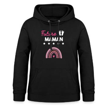 Future maman cadeau grossesse famille mère - Sweat à capuche Femme - noir - Devant - AI Model Female 172 light (172cm)