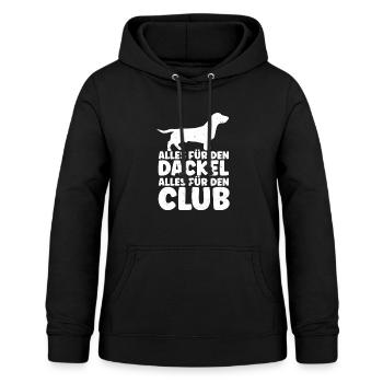 Alles Für Den Dackel Alles Für Den Club - Dackelhu - Frauen Hoodie - Schwarz - Vorne - AI Model Female 172 light (172cm)