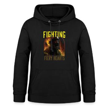 Fighting Fiery Hearts Fire Rescue Firefighting - Frauen Hoodie - Schwarz - Vorne - AI Model Female 172 light (172cm)