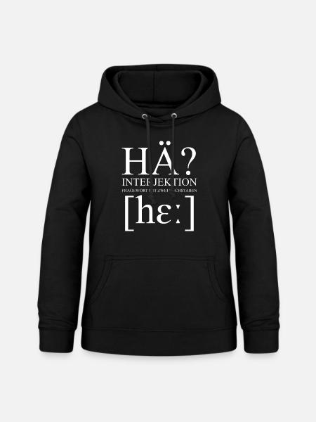 hä - Frauen Hoodie - Schwarz