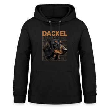 Rauhaardackel Dachshund Hund Hunde Welpe Dackel - Frauen Hoodie - Schwarz - Vorne - AI Model Female 172 light (172cm)