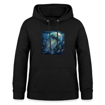 Qualle - Frauen Hoodie - Schwarz - Vorne - AI Model Female 172 light (172cm)