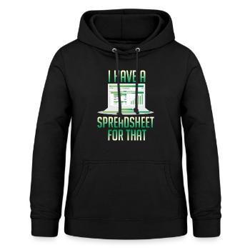 Lustig haben Tabellenkalkulation für diese Buchhaltung - Frauen Hoodie - Schwarz - Vorne - AI Model Female 172 light (172cm)