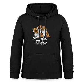 Langhaarcollie Rough Collie Hund - Frauen Hoodie - Schwarz - Vorne - AI Model Female 172 light (172cm)