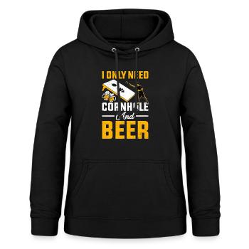 Ich bauche nur Cornhle und Bier Sackloch Spiel - Frauen Hoodie - Schwarz - Vorne - AI Model Female 172 light (172cm)