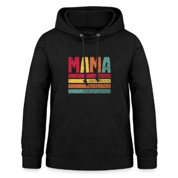 MAMA adorée, généreuse, protectrice et persévérante - Sweat à capuche Femme - noir - Devant - AI Model Female 172 light (172cm)