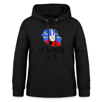 île De La Réunion Drapeau Réunionnais Lé La - Sweat à capuche Femme - noir - Devant - AI Model Female 172 light (172cm)