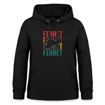 Ferret Retro Weasel Cute Vintage - Women's Hoodie - black - Front - AI Model Female 172 light (172cm)