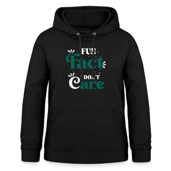 Fun Fact I Don't Care Provokativer Spruch - Frauen Hoodie - Schwarz - Vorne - AI Model Female 172 light (172cm)