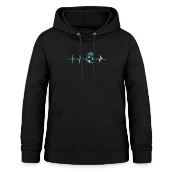 Herzschlag Fußball Puls Fußballer - Frauen Hoodie - Schwarz - Vorne - AI Model Female 172 light (172cm)