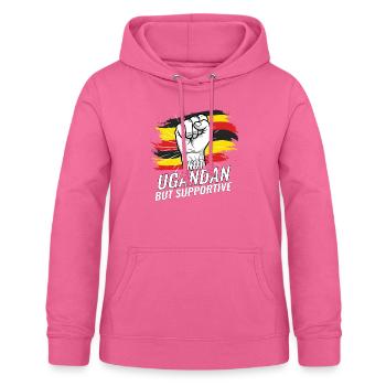 Not Ugandan But Supportive Uganda Flag Country - Women's Hoodie - pink - Front - AI Model Female 172 light (172cm)