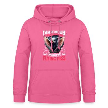 On m’a dit qu’il y aurait des cochons volants 2157 - Sweat à capuche Femme - rose - Devant - AI Model Female 172 light (172cm)