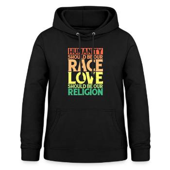 Love Should Be Our Religion 5 - Frauen Hoodie - Schwarz - Vorne - AI Model Female 172 light (172cm)