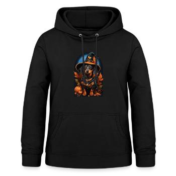 Dackel Mit Hexenhut Halloween Dackel - Frauen Hoodie - Schwarz - Vorne - AI Model Female 172 light (172cm)