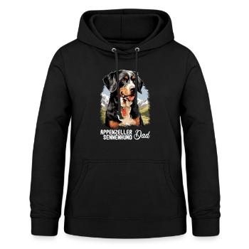 Hund Appenzeller Sennenhund - Frauen Hoodie - Schwarz - Vorne - AI Model Female 172 light (172cm)