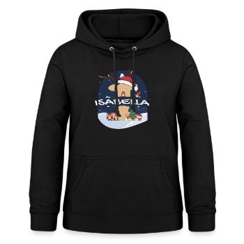 Awesome Isabella Name w Santa Hat in Xmas Theme - Women's Hoodie - black - Front - AI Model Female 172 light (172cm)