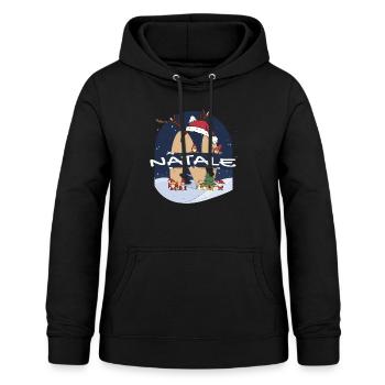 Génial Natale nom w chapeau de père Noël dans le thème de Noël - Sweat à capuche Femme - noir - Devant - AI Model Female 172 light (172cm)