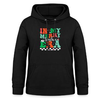 In meiner sehr fröhlichen Lehrer-Ära groovige Weihnachten - Frauen Hoodie - Schwarz - Vorne - AI Model Female 172 light (172cm)