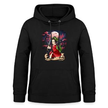Samurai Kimono Frauen - Frauen Hoodie - Schwarz - Vorne - AI Model Female 172 light (172cm)