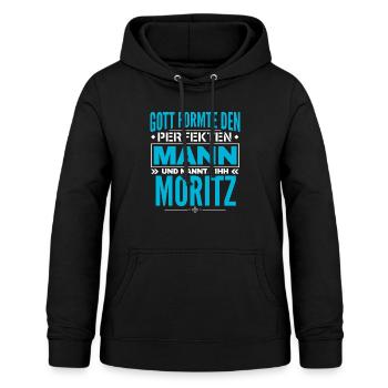 Moritz Name Design - Frauen Hoodie - Schwarz - Vorne - AI Model Female 172 light (172cm)