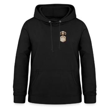 Taschendackel – Charmantes Hundemotiv - Frauen Hoodie - Schwarz - Vorne - AI Model Female 172 light (172cm)