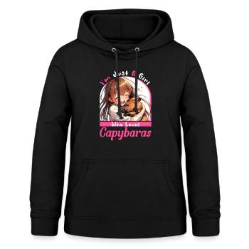 Just A Girl Who Loves Capybaras - Cabybara Love - Frauen Hoodie - Schwarz - Vorne - AI Model Female 172 light (172cm)