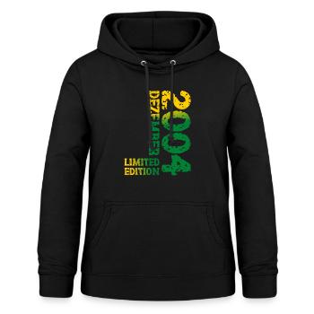 2004 Dezember Limited Edition 19. Geburtstag Deko - Frauen Hoodie - Schwarz - Vorne - AI Model Female 172 light (172cm)