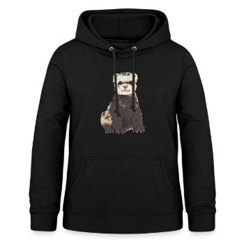 Furet, propriétaire de furet - Sweat à capuche Femme - noir - Devant - AI Model Female 172 light (172cm)