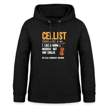 Cellospieler Cellist Musiker Cello - Frauen Hoodie - Schwarz - Vorne - AI Model Female 172 light (172cm)