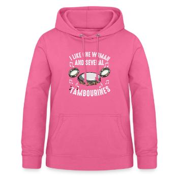 Tamburin für Männer Frauen Lustiger Tamburinspieler - Frauen Hoodie - Pink - Vorne - AI Model Female 172 light (172cm)